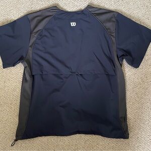 WILSON NWOT Men’s Coaches Baseball Softball Short Sleeve Jacket Navy Gray